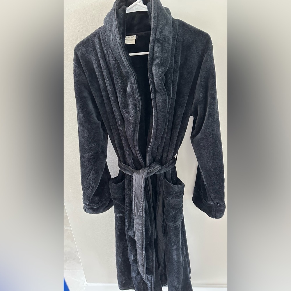 Soma Charcoal Plush Long Robe